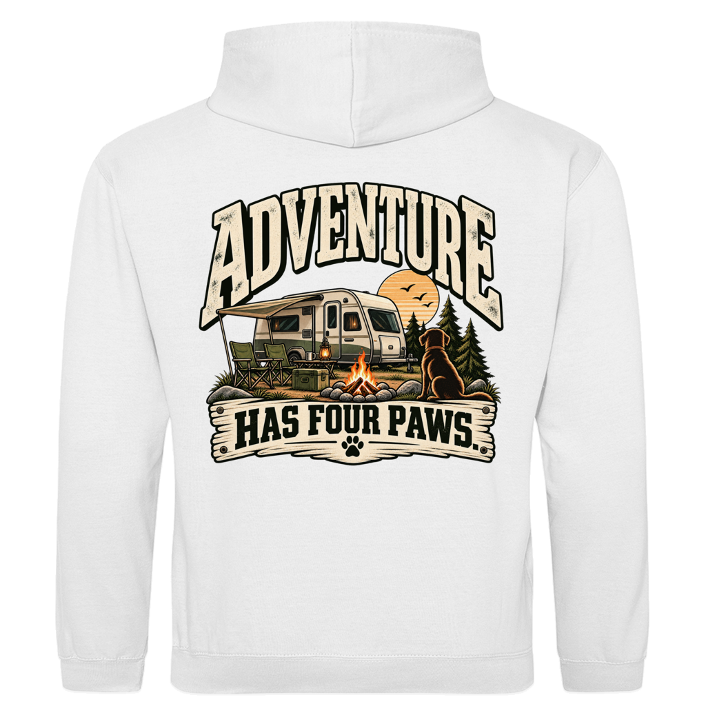 ADVENTURE HAS FOUR PAWS WoWa - Rückendruck | Premium Hoodie unisex