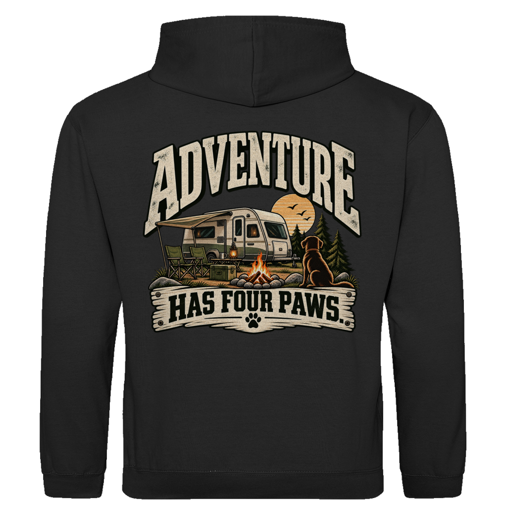 ADVENTURE HAS FOUR PAWS WoWa - Rückendruck | Premium Hoodie unisex