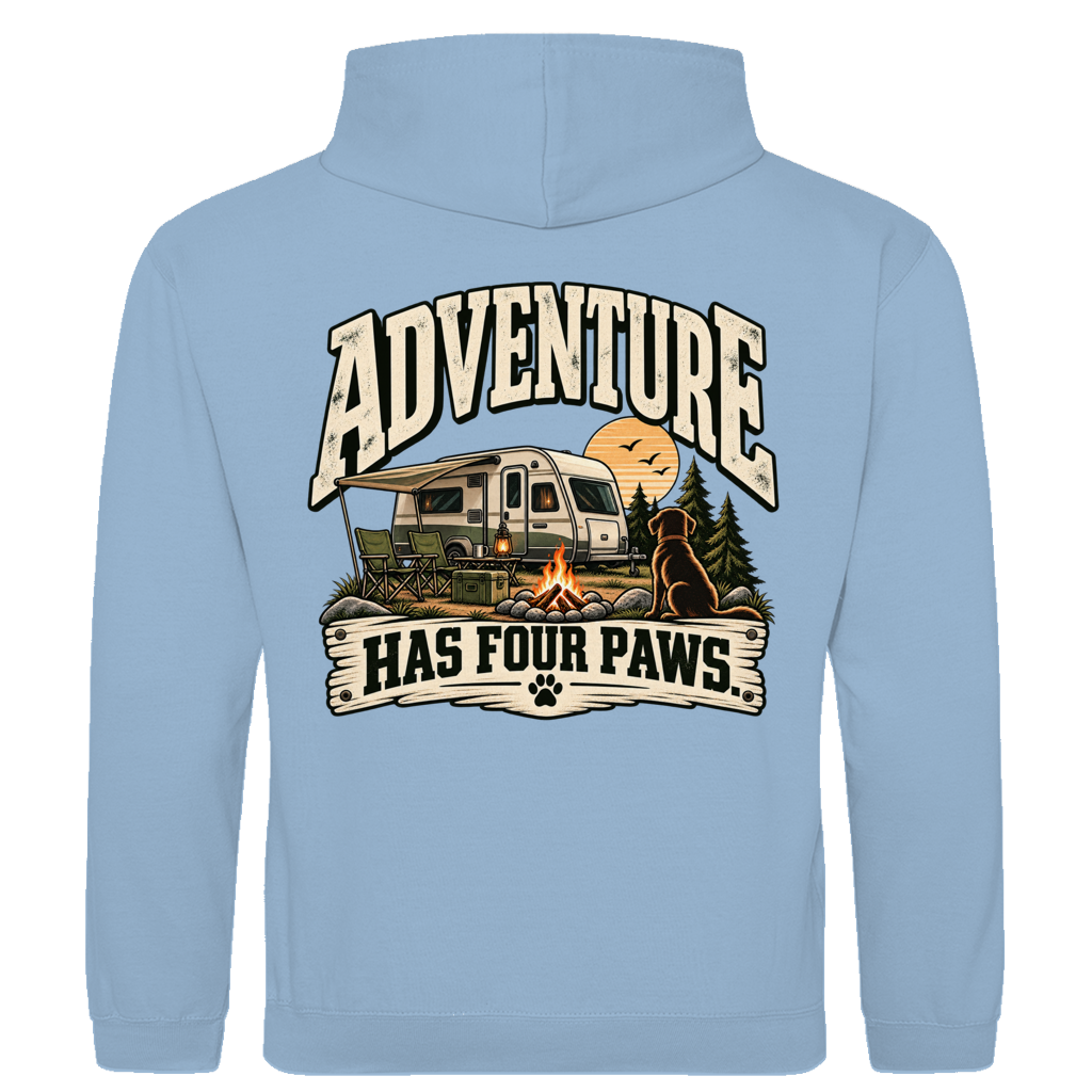 ADVENTURE HAS FOUR PAWS WoWa - Rückendruck | Premium Hoodie unisex