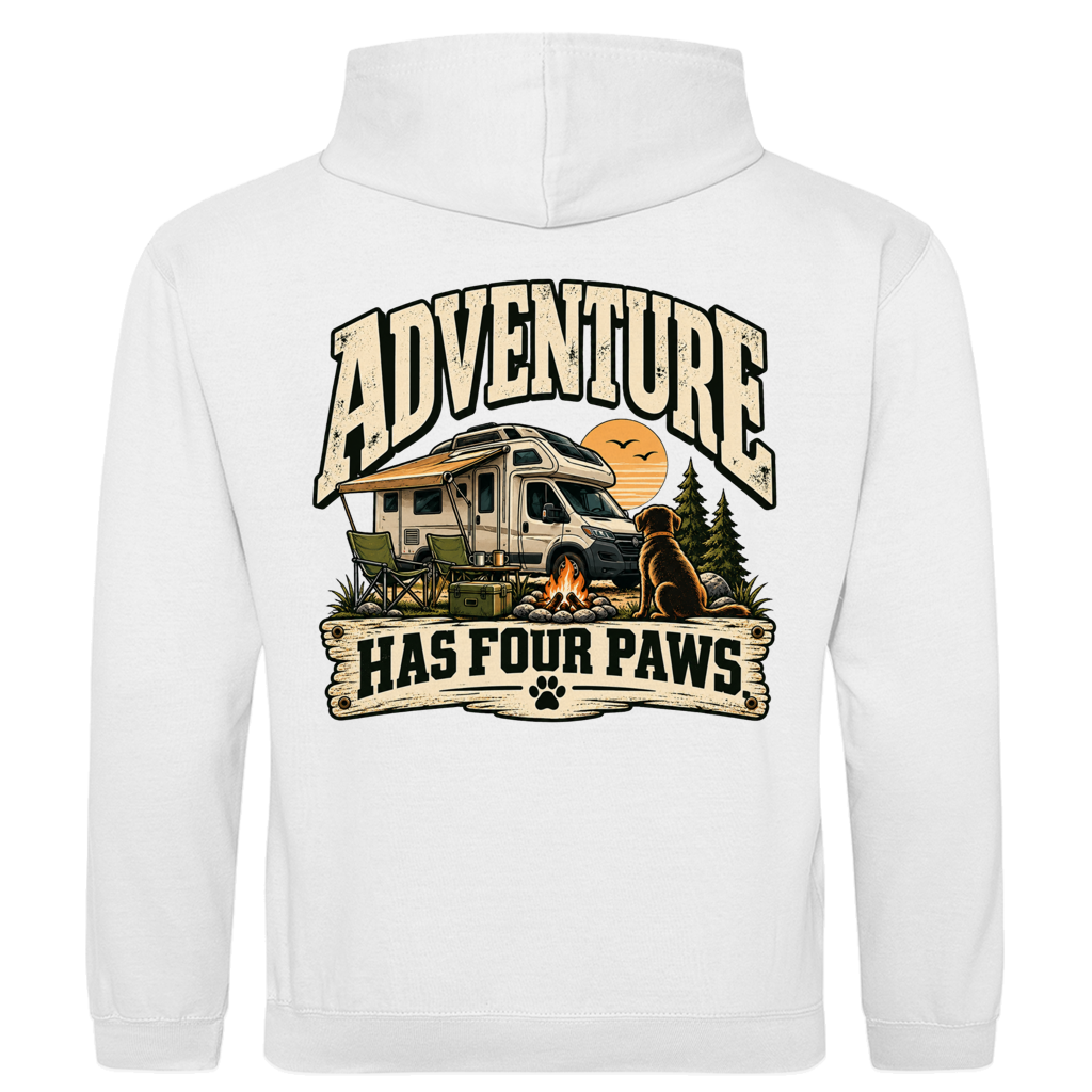 ADVENTURE HAS FOUR PAWS WoMo - Rückendruck | Premium Hoodie unisex