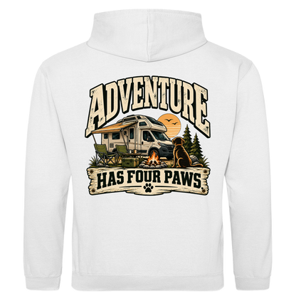 ADVENTURE HAS FOUR PAWS WoMo - Rückendruck | Premium Hoodie unisex