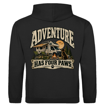 ADVENTURE HAS FOUR PAWS WoMo - Rückendruck | Premium Hoodie unisex