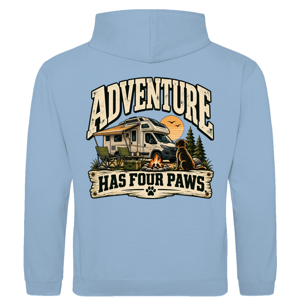 ADVENTURE HAS FOUR PAWS WoMo - Rückendruck | Premium Hoodie unisex