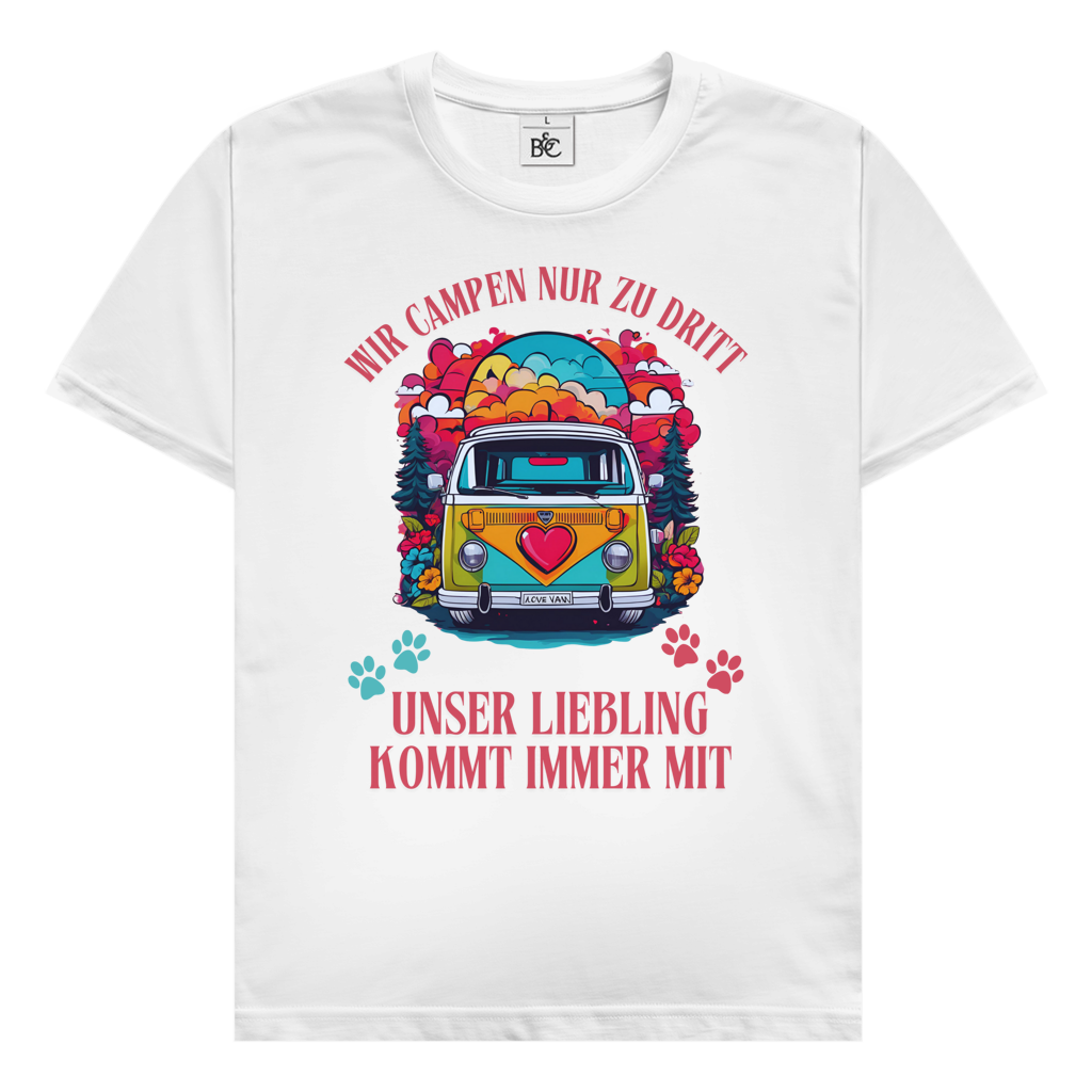 Premium T-Shirt Wir campen nur zu Dritt