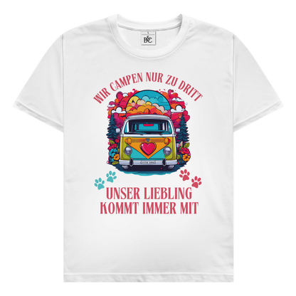 Premium T-Shirt Wir campen nur zu Dritt
