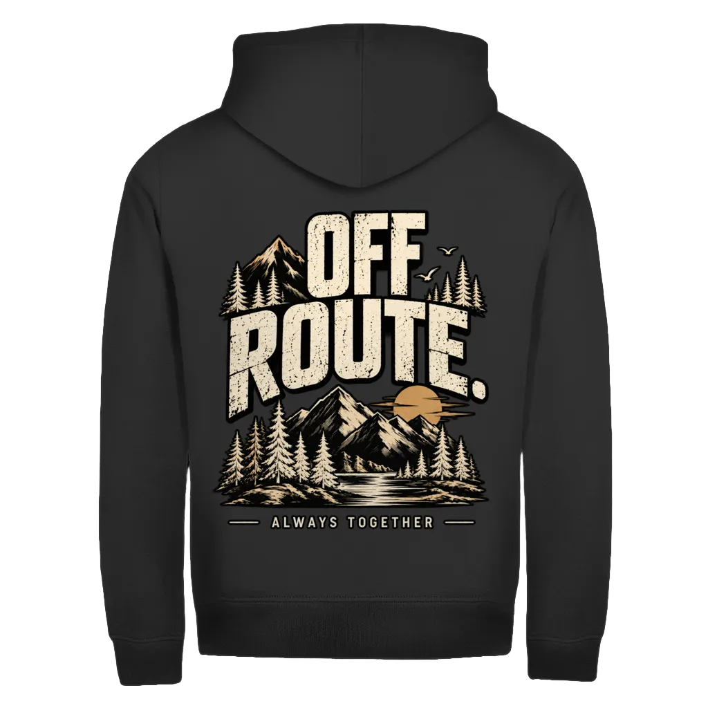OFF ROUTE - Rückendruck | Premium Zipper Hoodie unisex