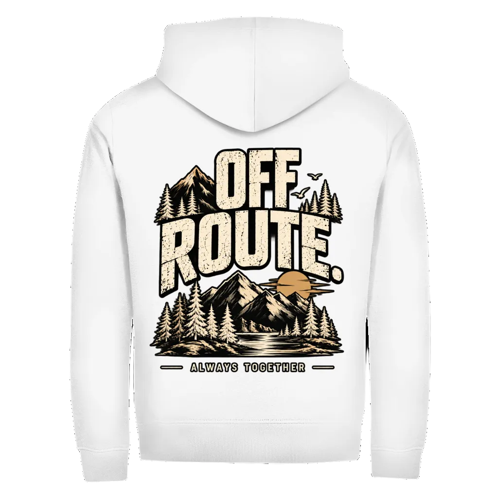 OFF ROUTE - Rückendruck | Premium Zipper Hoodie unisex