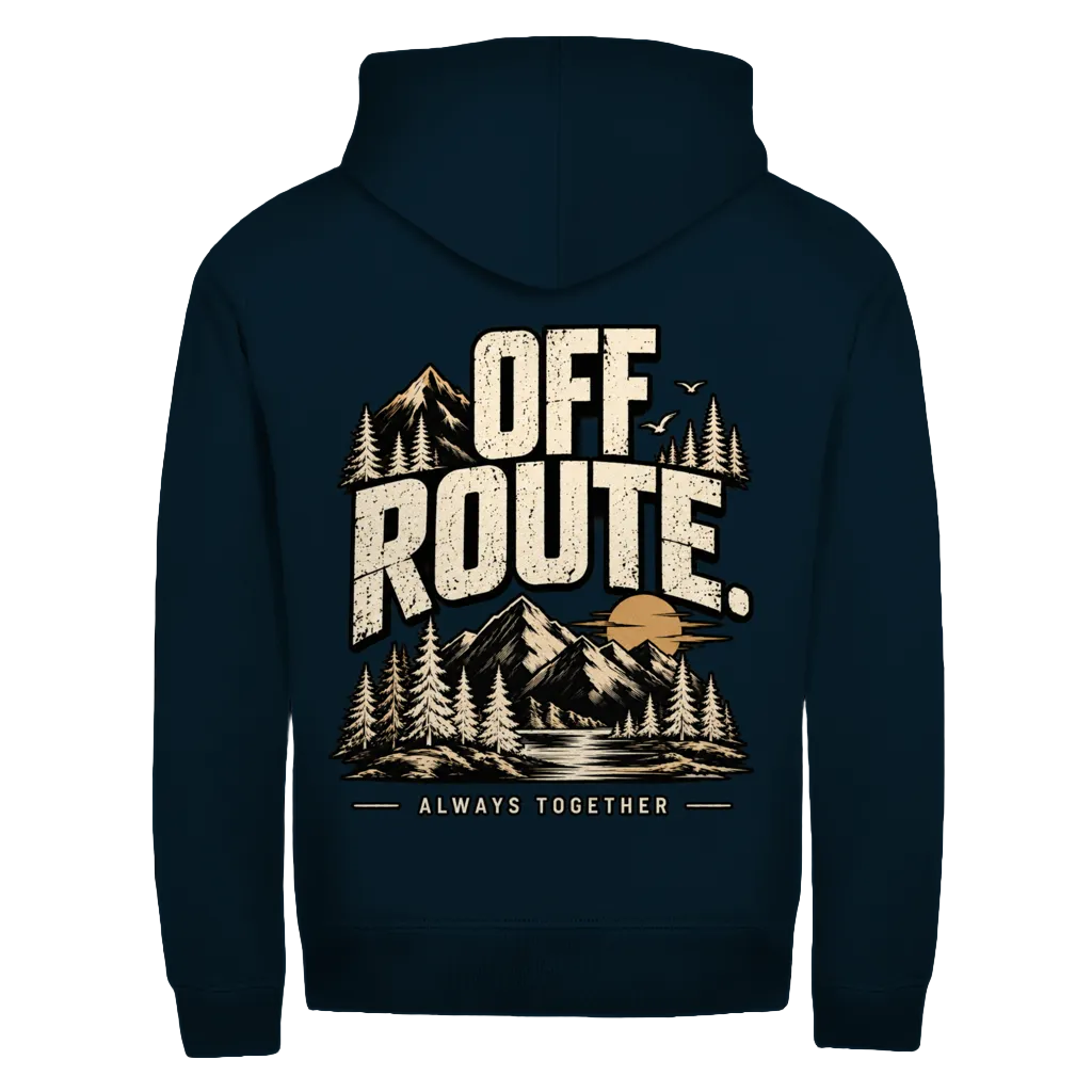 OFF ROUTE - Rückendruck | Premium Zipper Hoodie unisex