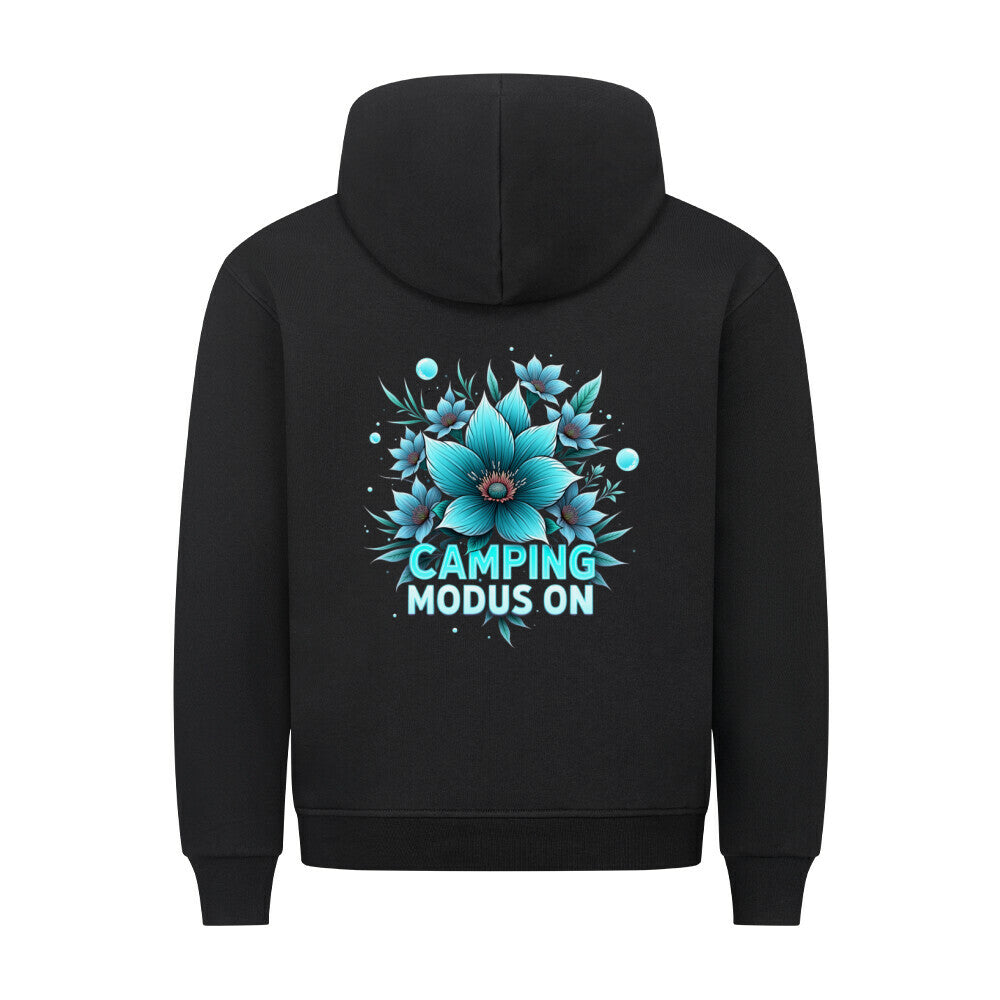 Campingmodus ON türkis - Rückendruck | Premium Hoodie unisex