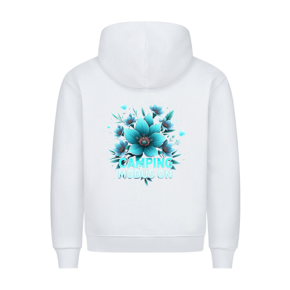 Campingmodus ON türkis - Rückendruck | Premium Hoodie unisex
