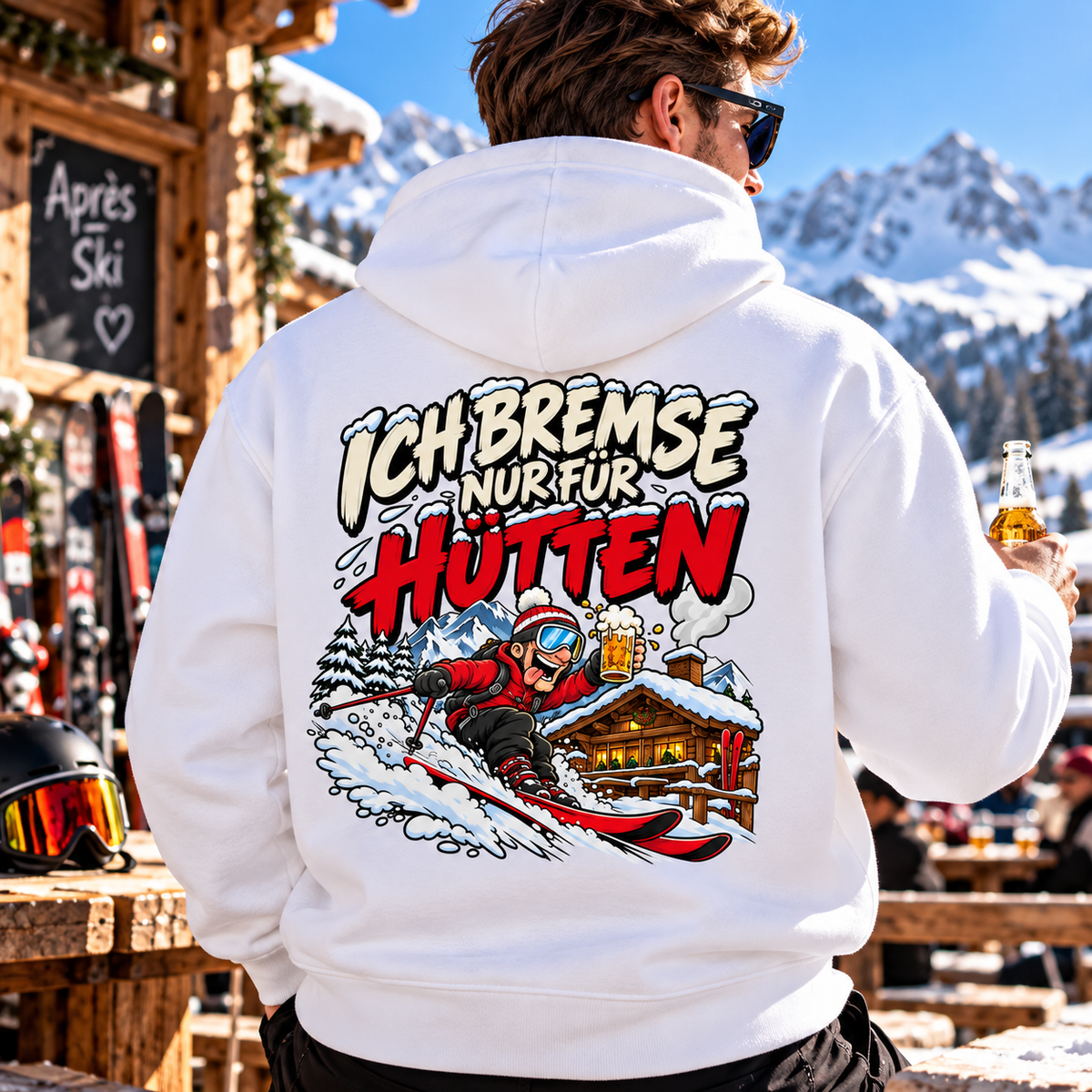 Ich bremse nur für Hütten 26 -Rückendruck | Premium Hoodie unisex