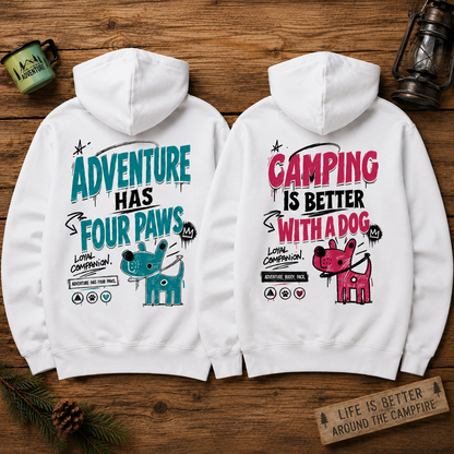 WITH A DOG - Rückendruck | Premium Hoodie unisex