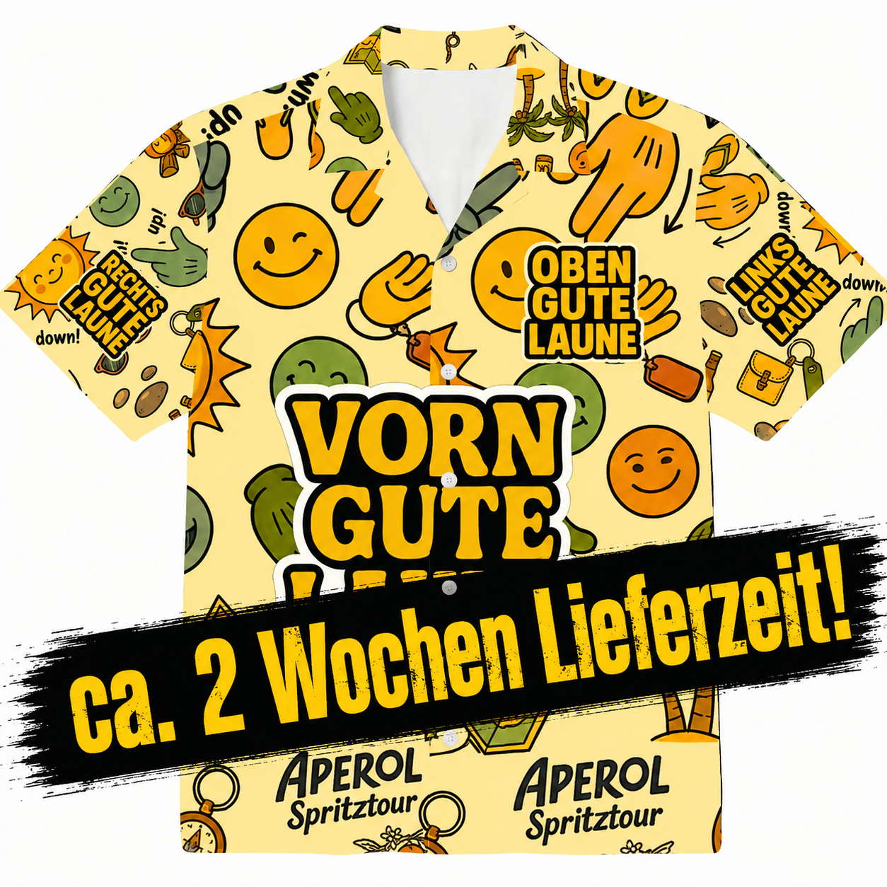 Gute Laune |  Alloverprint Hawaiihemd
