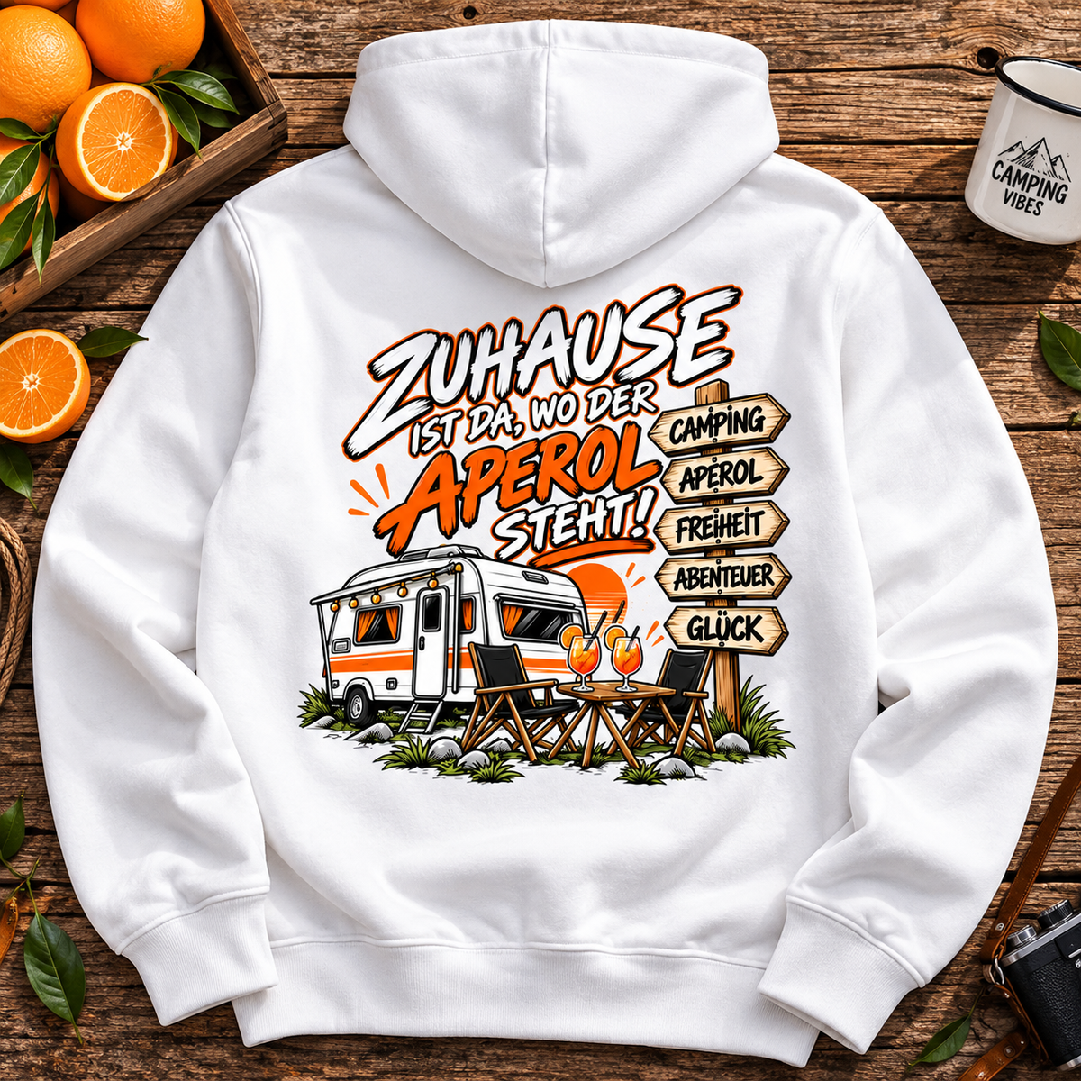 Zuhause Aperol | Premium Hoodie - Rückendruck unisex