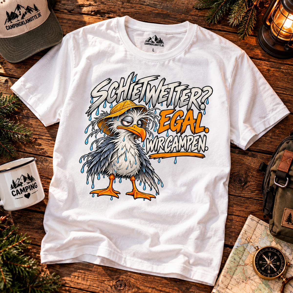 Schietwetter wir campen | Premium Shirt unisex