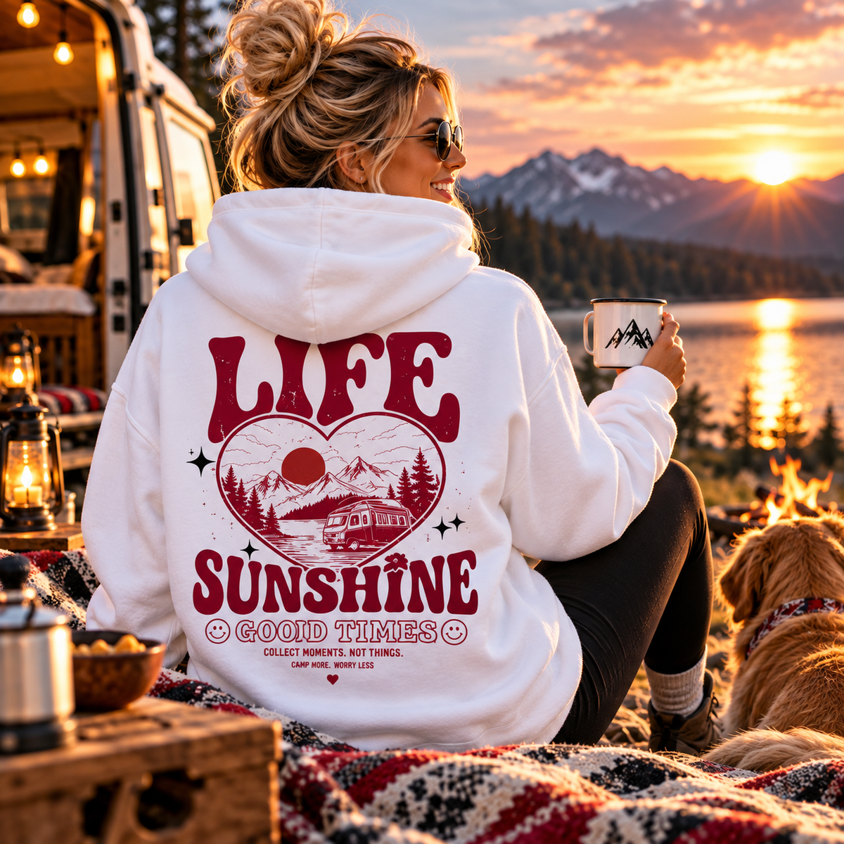 Life Sunshine - Rückendruck | Premium Hoodie unisex