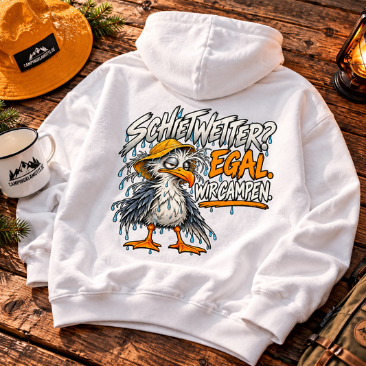 Schietwetter wir campen -Rückendruck |Premium Hoodie unisex