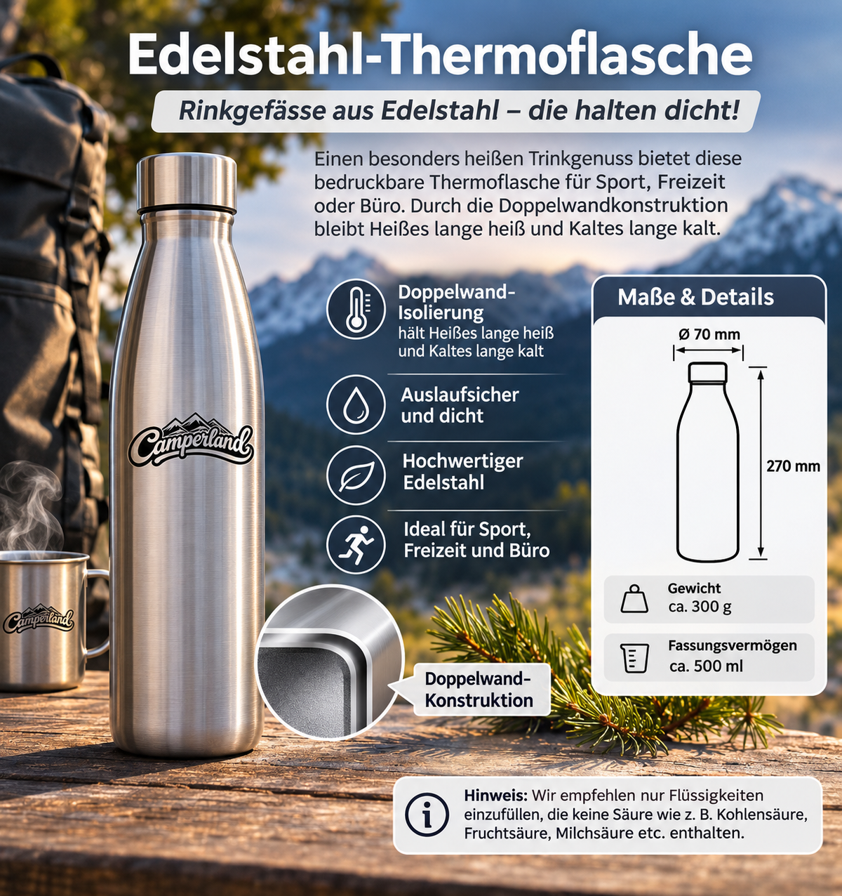 Camperland | Edelstahl-Thermoflasche