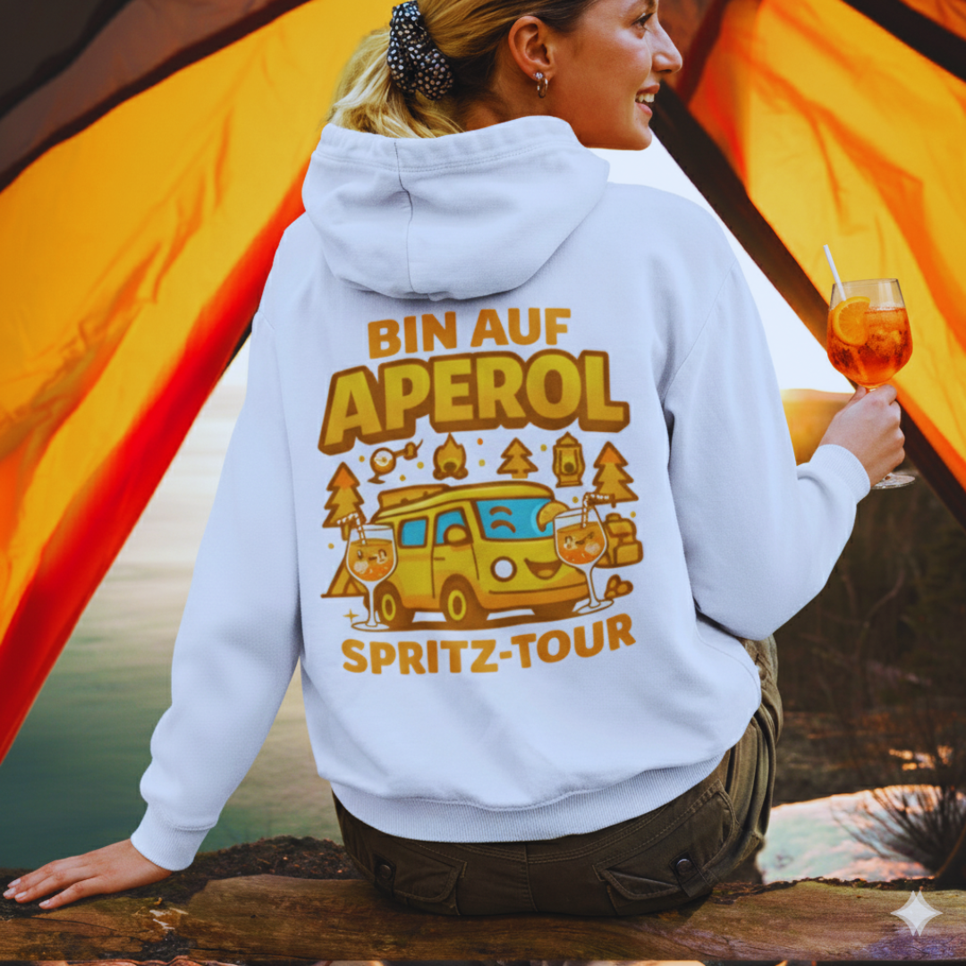 Bin auf Aperl- Spritztour- VAN - Rückendruck |  Premium Hoodie