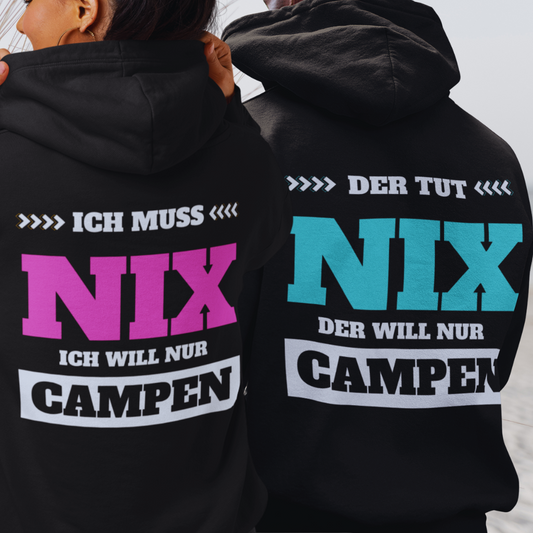 Bundle | Der tut nix, der will nur Campen & Ich muss nix, ich will nur Campen rosa/blau