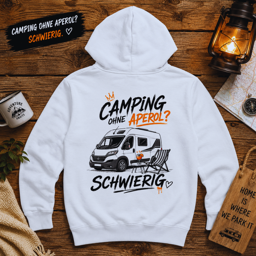Camping ohne Aperol (V) - Rückendruck | Premium Hoodie unisex