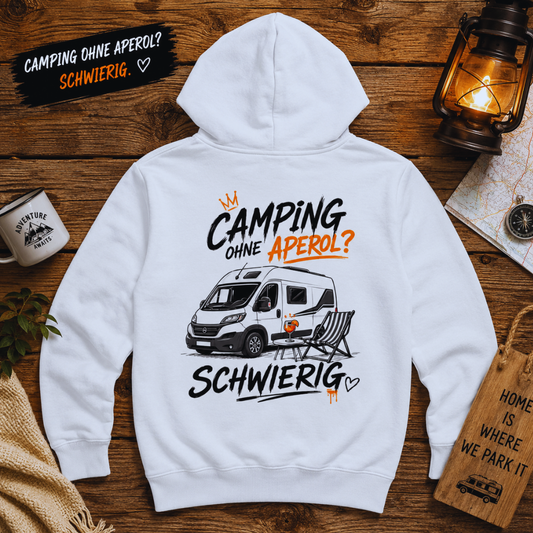 Camping ohne Aperol (V) - Rückendruck | Premium Hoodie unisex