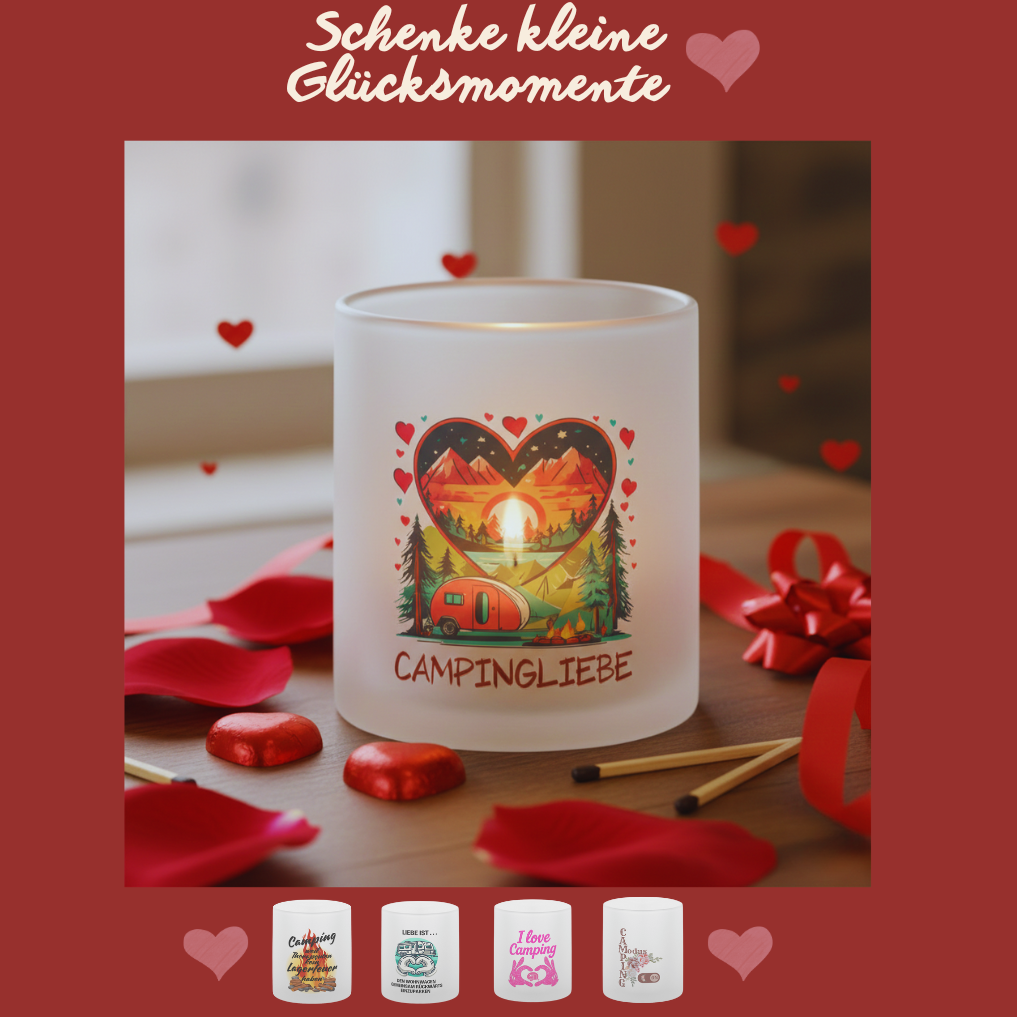 Camping Liebe | Teelichthalter satiniert