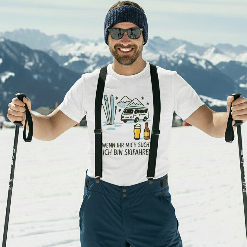 Ich bin Skifahren- Bier | Premium T-Shirt