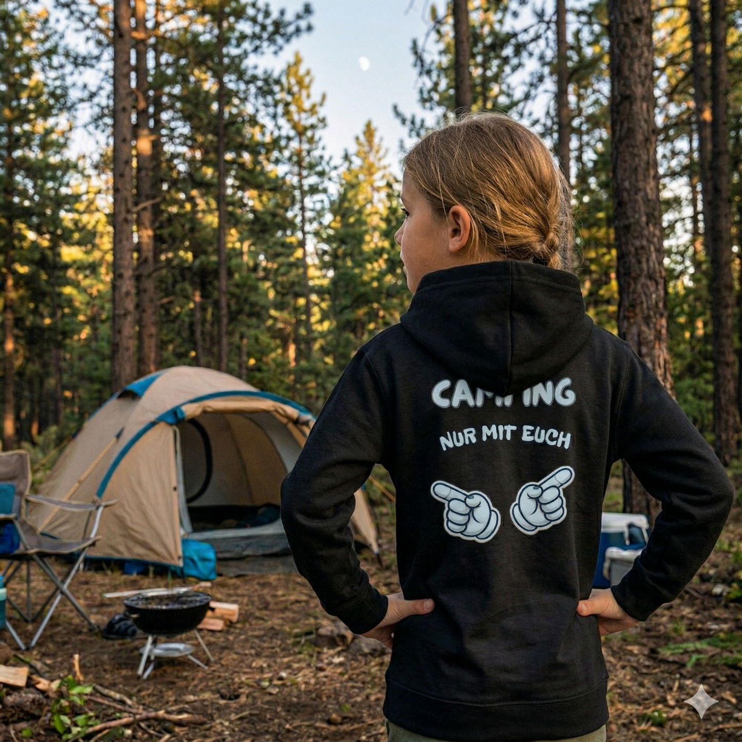 Camping nur mit Euch - Rückendruck| Hoodie Kids