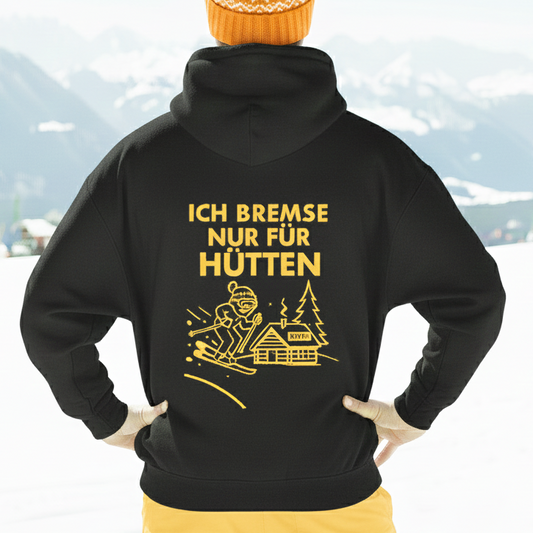 Ich bremse nur für Hütten 2.0 - Rückendruck | Premium Hoodie