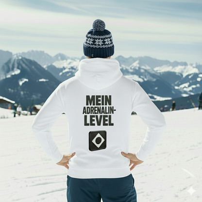 Mein Adrenalin Level- Schwarze Piste - Rückendruck | Premium Hoodie