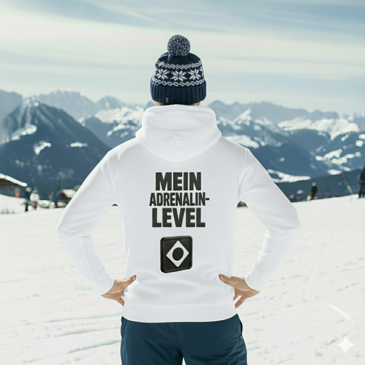 Mein Adrenalin Level- Schwarze Piste - Rückendruck | Premium Hoodie