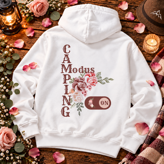 Campingmodus Rose Rückendruck | Premium Hoodie unisex