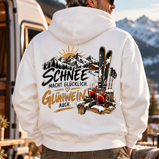Schnee macht glücklich - Rückendruck | Premium Hoodie unisex