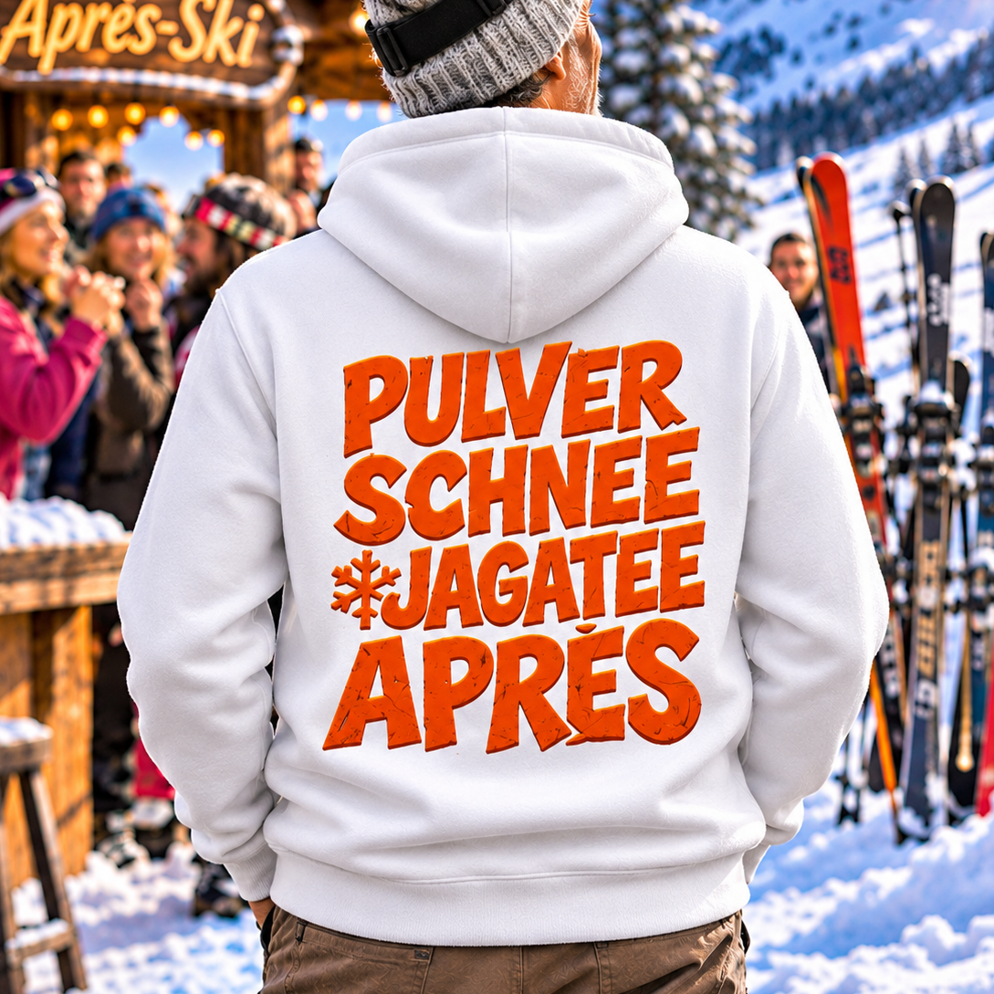 Pulverschnee - Rückendruck | Premium Hoodie
