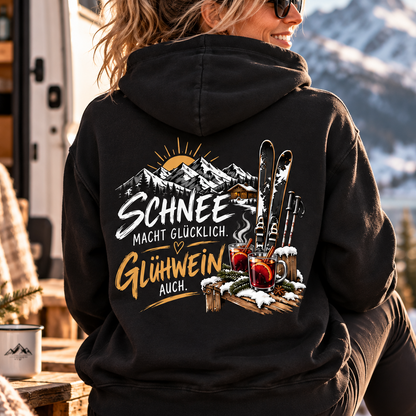 Schnee macht glücklich - Rückendruck | Premium Hoodie unisex