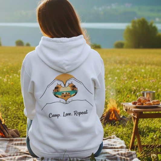 CAMP:LOVE:REPEAD_ Rückendruck |  Hoodie unisex