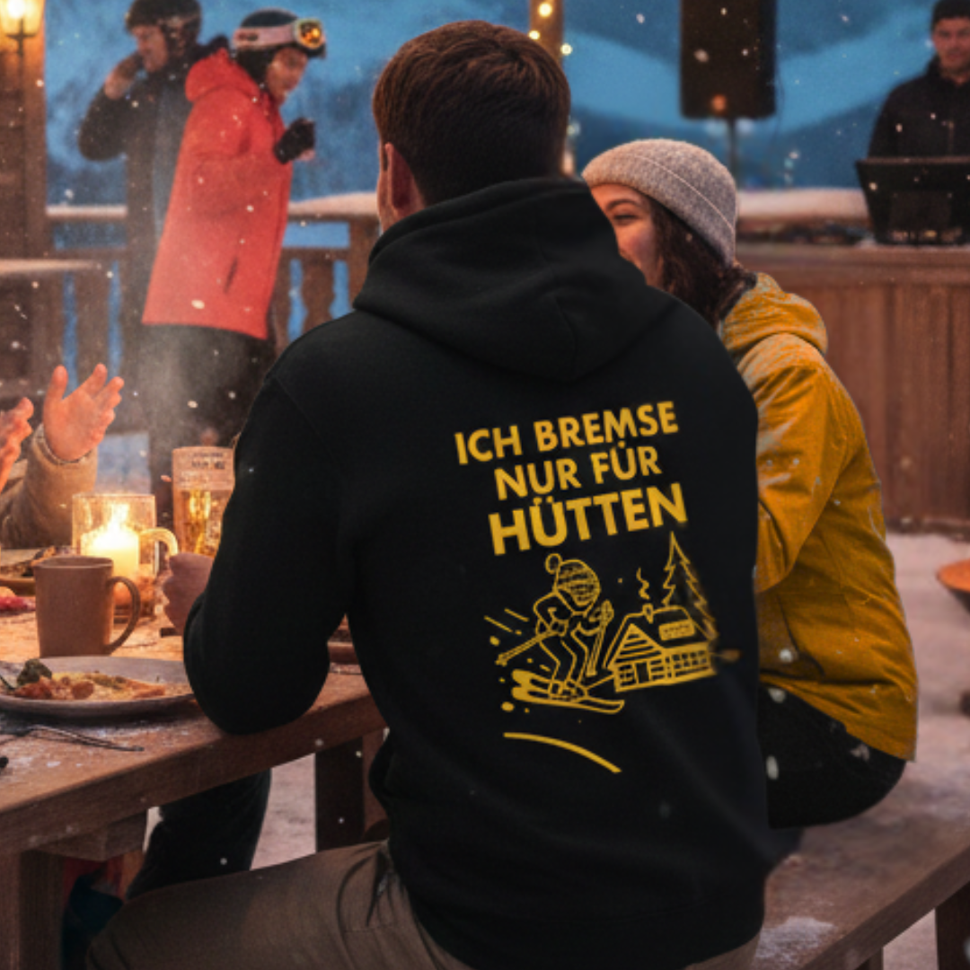 Ich bremse nur für Hütten 2.0 - Rückendruck | Premium Hoodie