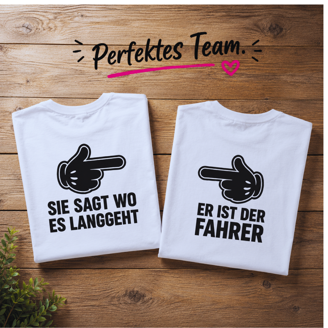 Er ist der Fahrer - Rückendruck | Premium T-Shirt